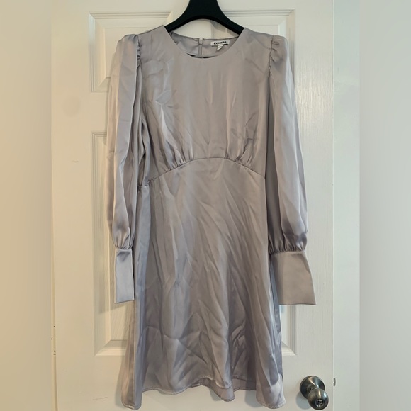 Express Dresses & Skirts - Express Silver Satiny Knee-Length Party Dress